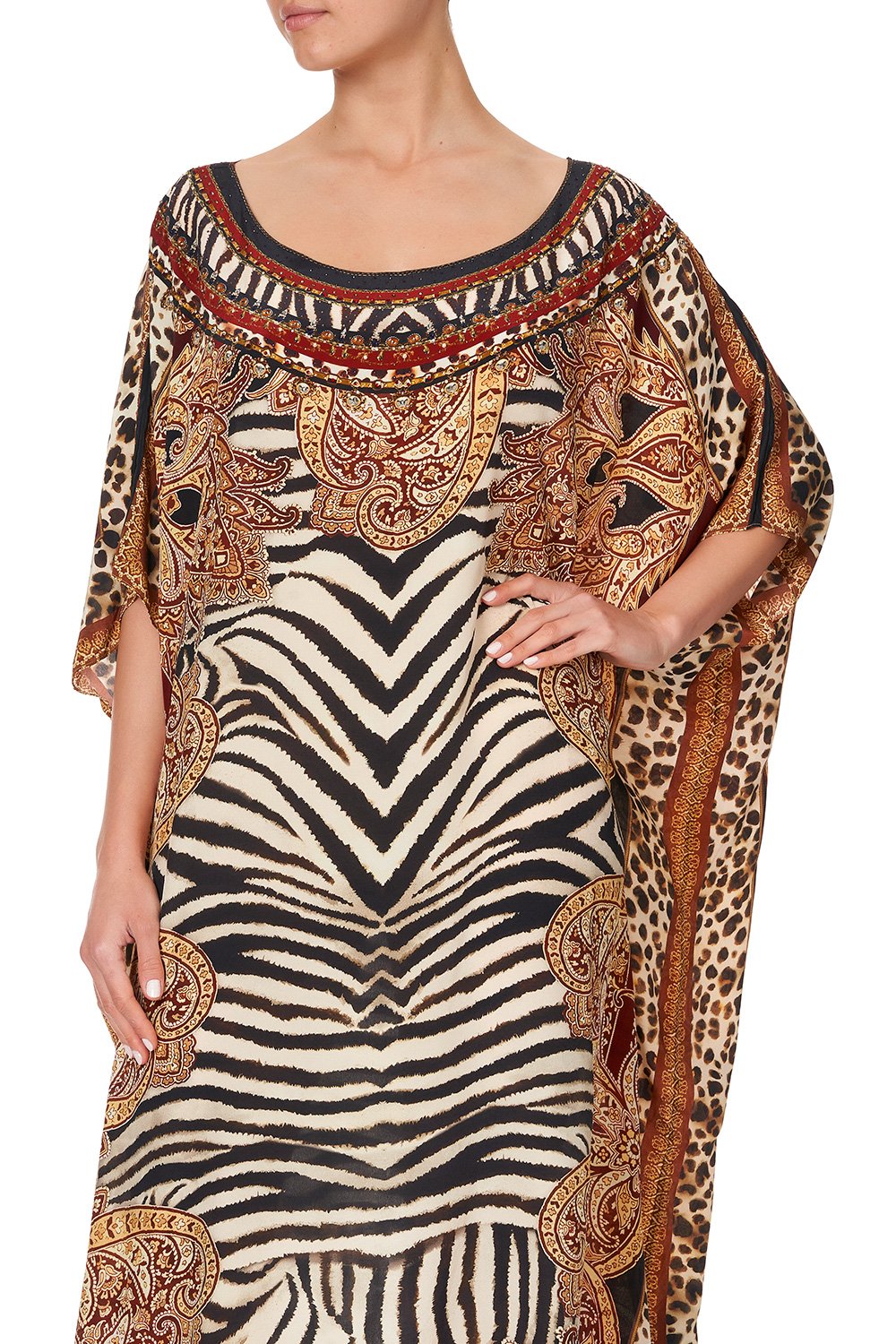 ROUND NECK KAFTAN WILD FIRE