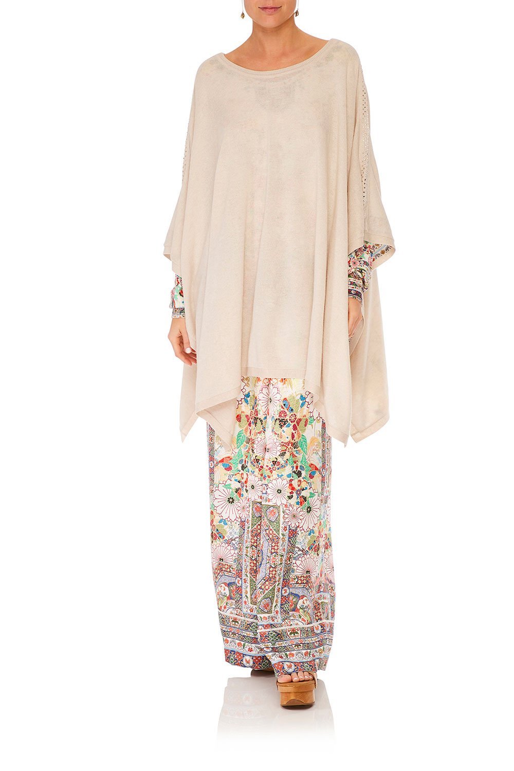 CAMILLA ROUND NECK PONCHO W/ FULL LINING TIME AFTER TIME