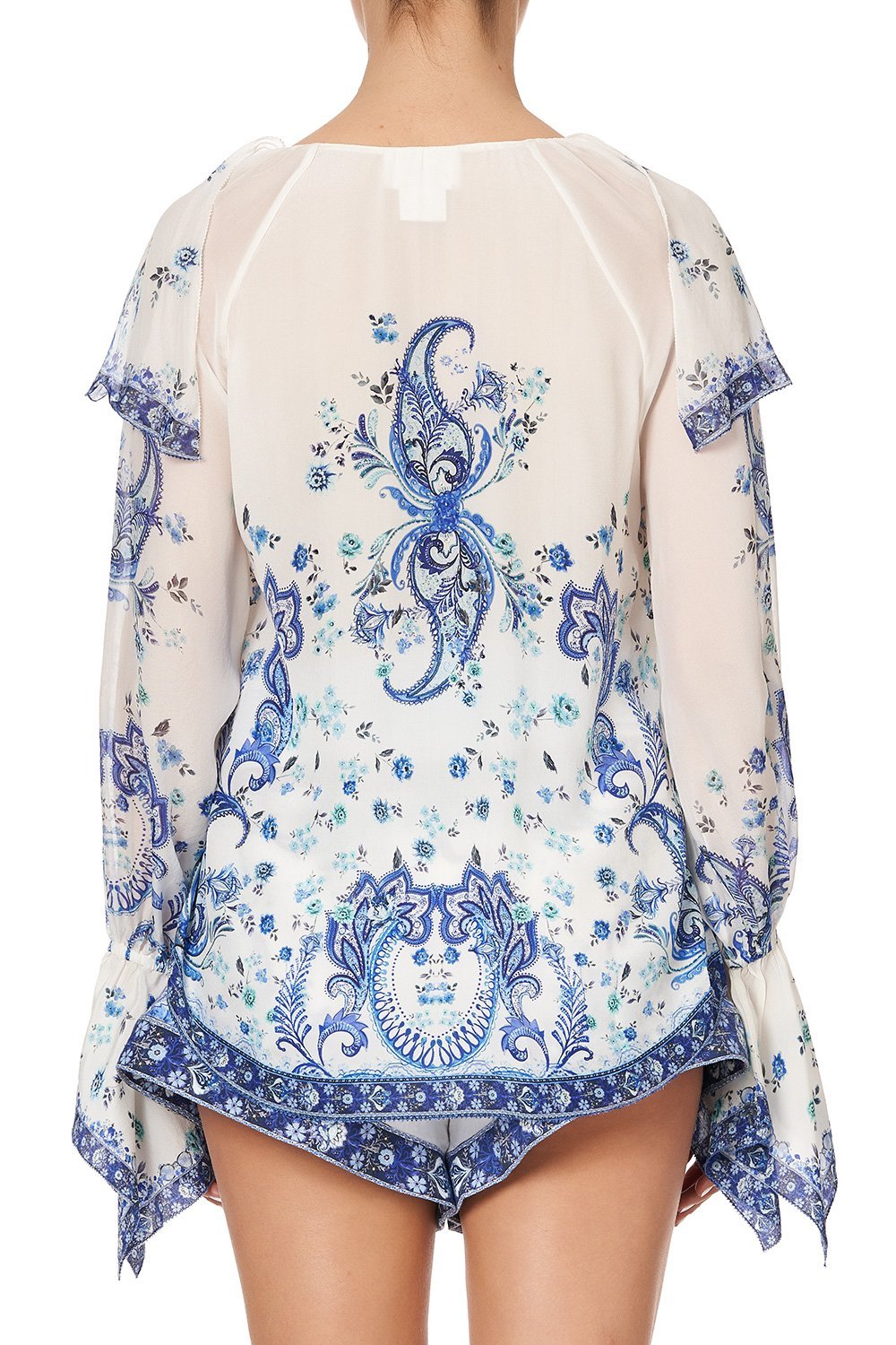 RUFFLE FRONT BLOUSE TALKING ABOUT A REVOLUTION