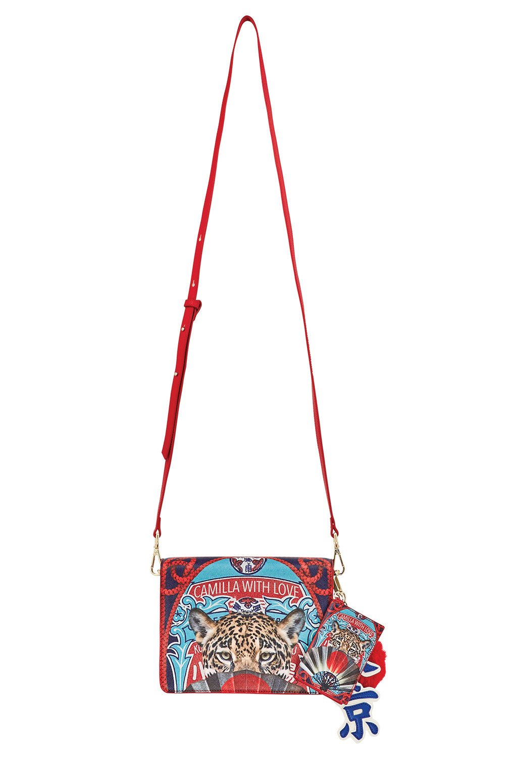 CAMILLA LEOPARD WITH LOVE SAFFIANO CROSS BODY BAG