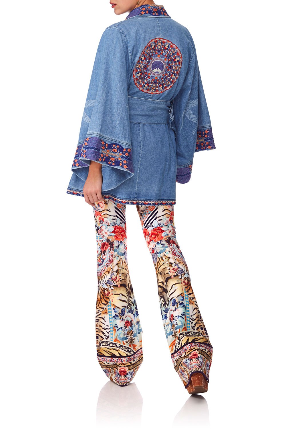 CAMILLA SATURN SISTER DENIM KIMONO W BELT