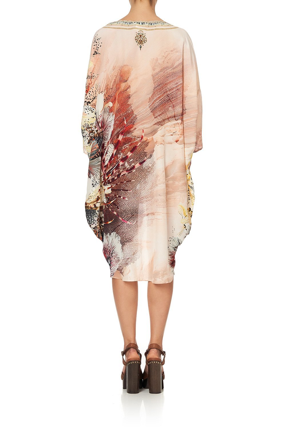 SCOOP BACK HEM DRESS COASTAL TREASURE