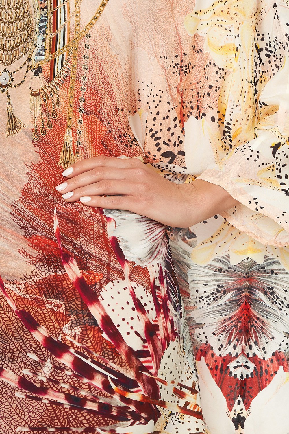 SCOOP BACK HEM DRESS COASTAL TREASURE