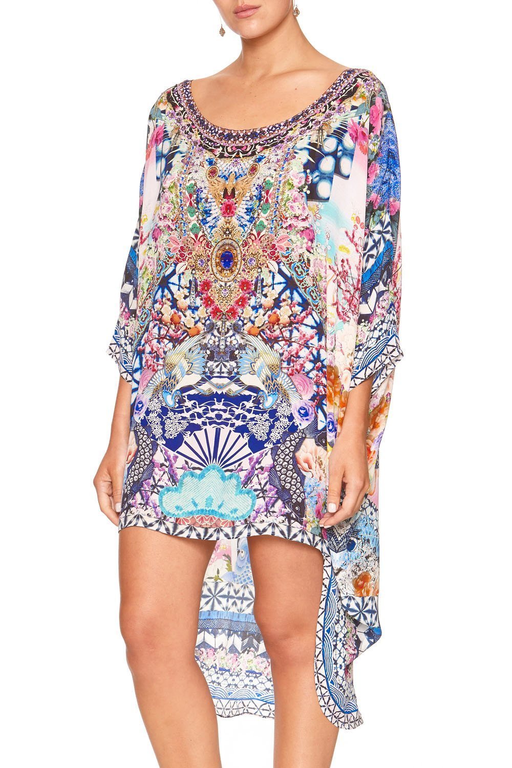 SCOOP BACK HEM DRESS SHIBORI SHORES