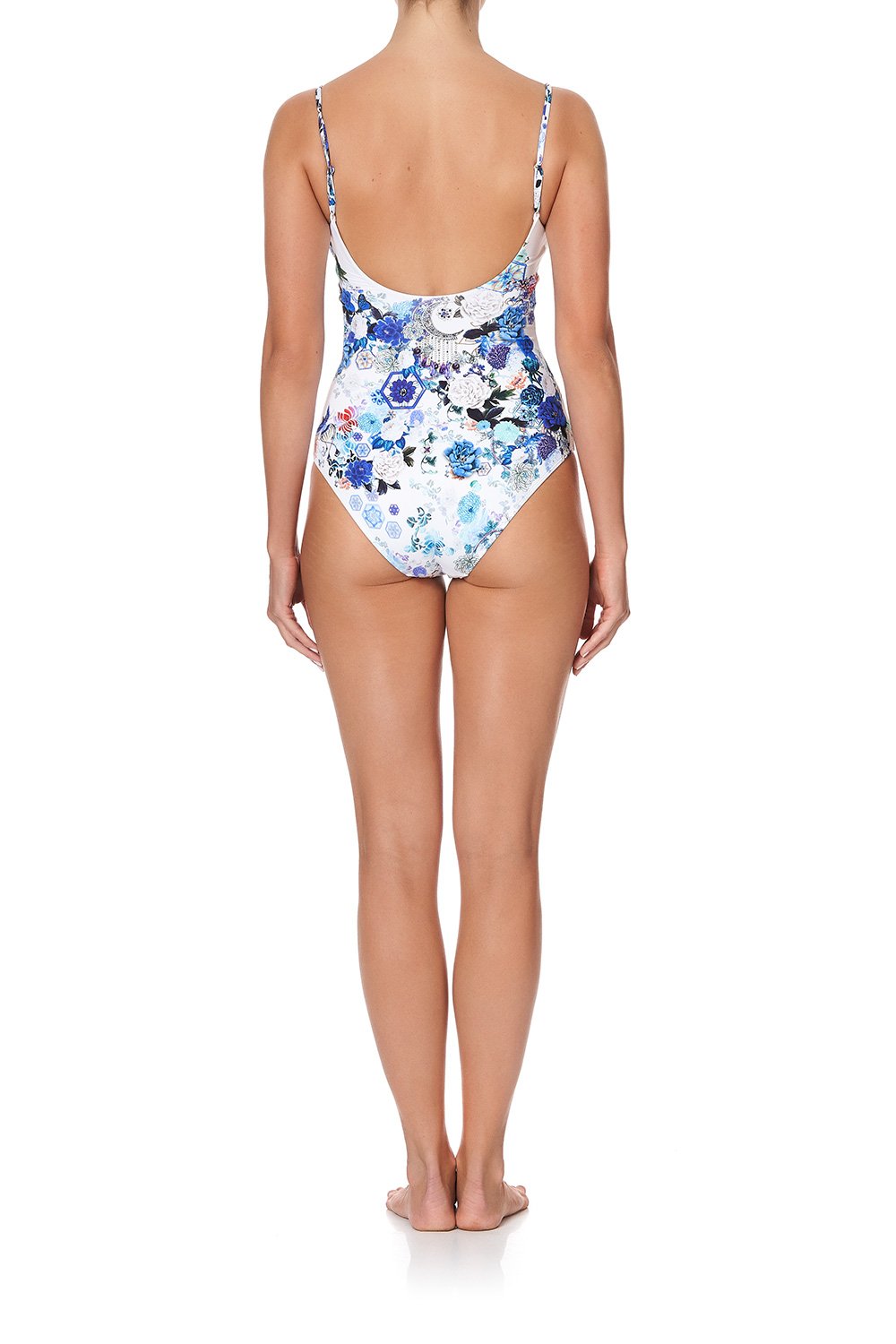 SCOOP NECK ONE PIECE WHITE SIDE OF THE MOON