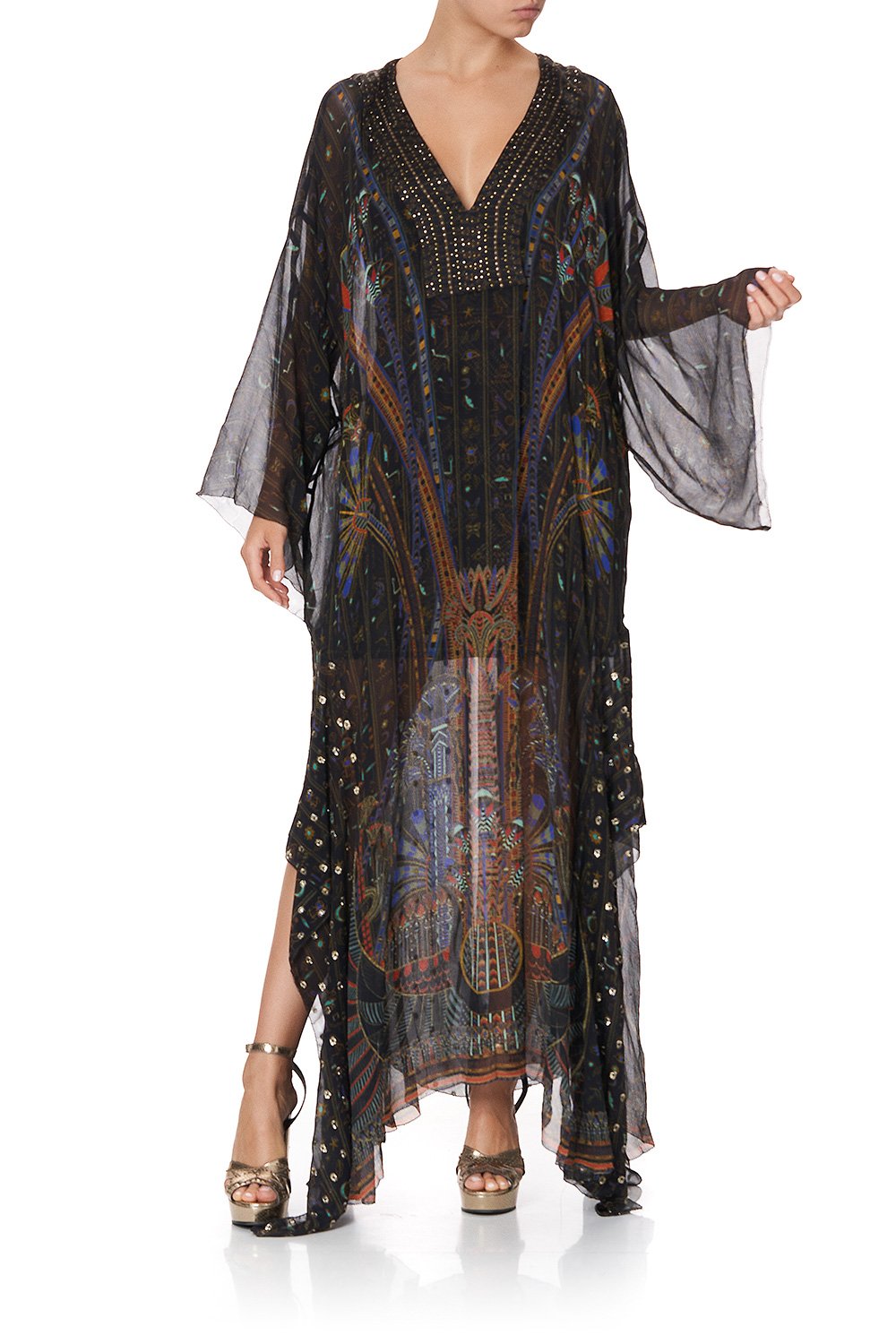 SHEER KAFTAN WITH TIE AND SLIP GATEWAY TO GIZA