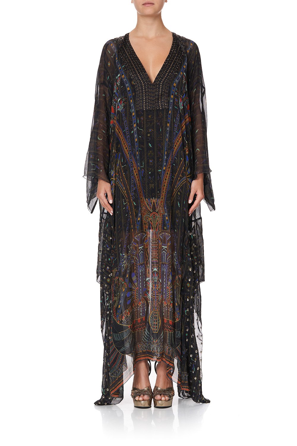 SHEER KAFTAN WITH TIE AND SLIP GATEWAY TO GIZA
