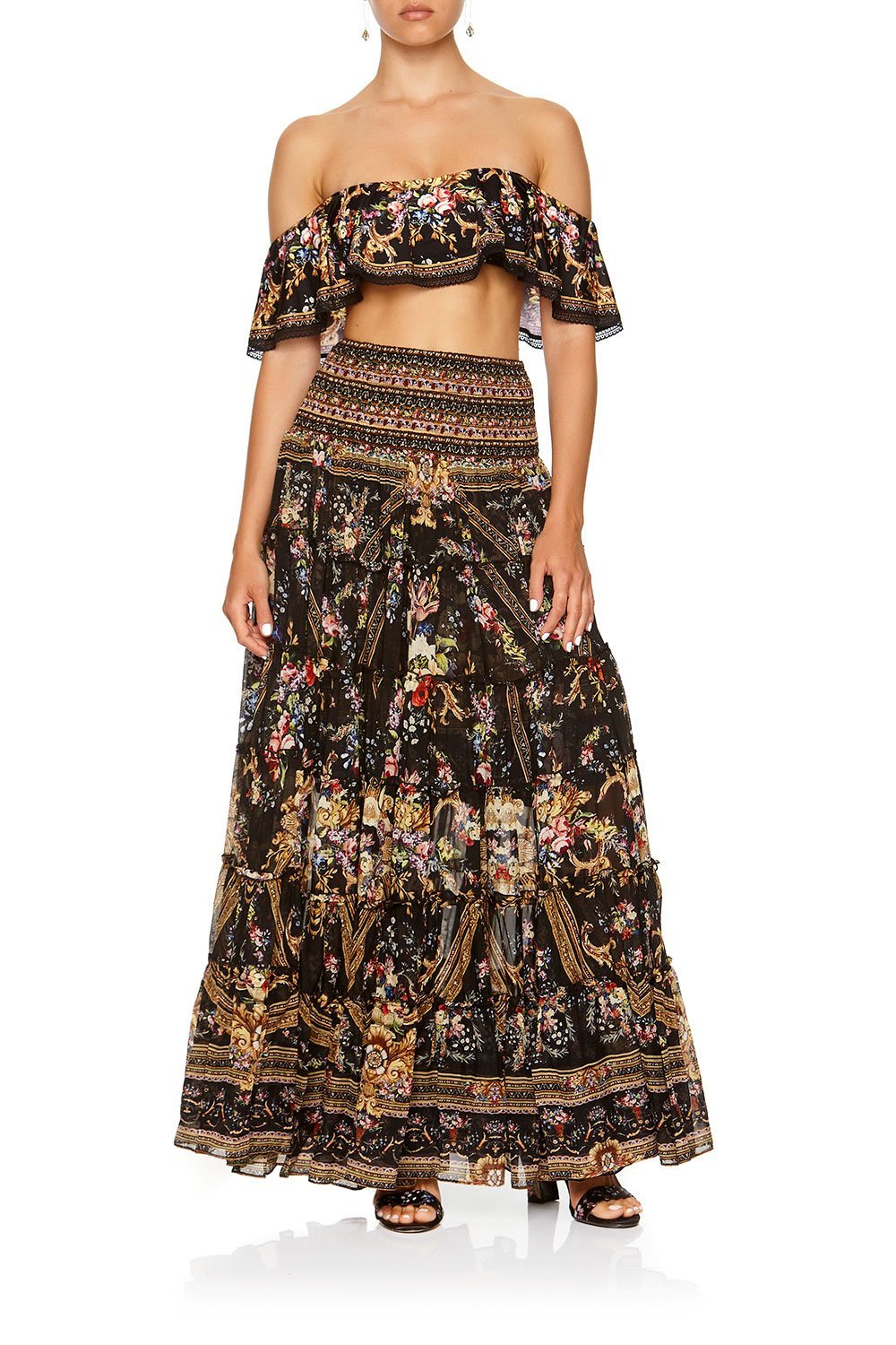 SHEER TIERED CIRCLE SKIRT FRIEND IN FLORA