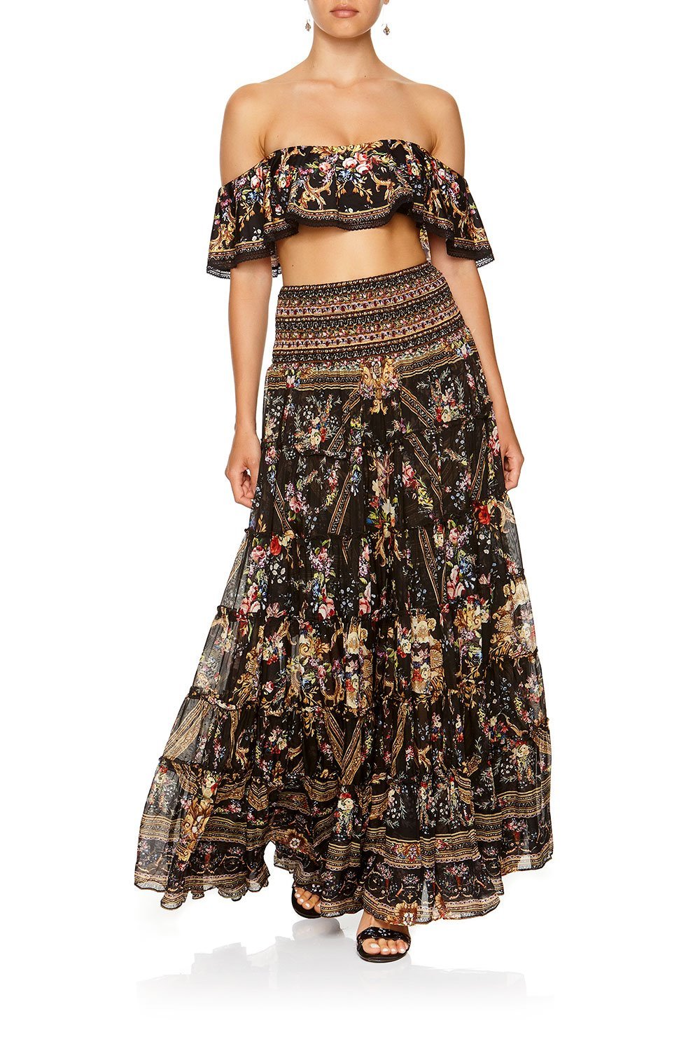 SHEER TIERED CIRCLE SKIRT FRIEND IN FLORA