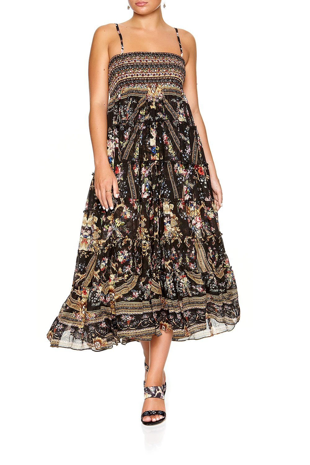 SHEER TIERED CIRCLE SKIRT FRIEND IN FLORA