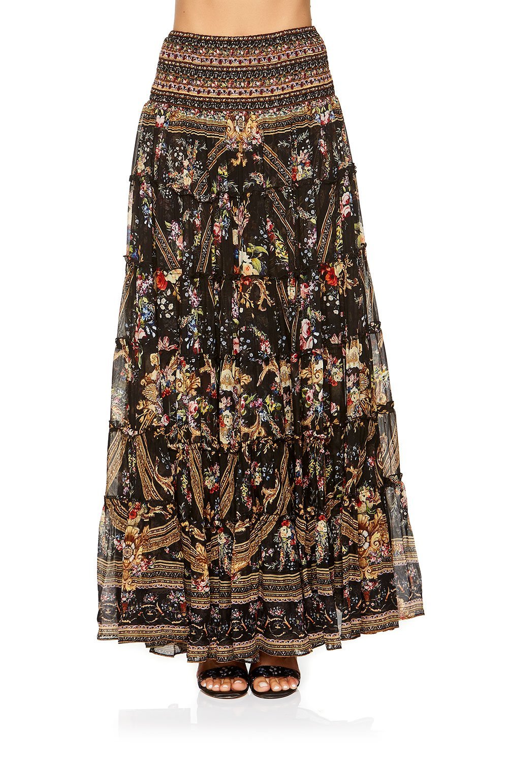 SHEER TIERED CIRCLE SKIRT FRIEND IN FLORA