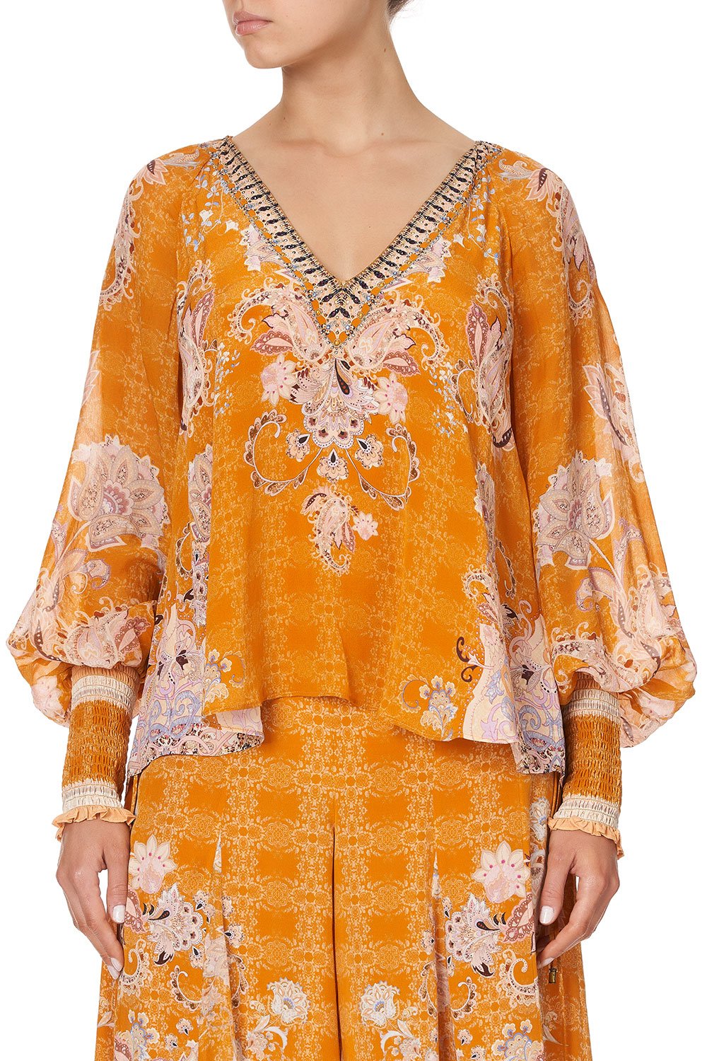 SHIRRED CUFF BLOUSE MARRAKESH MAIDEN