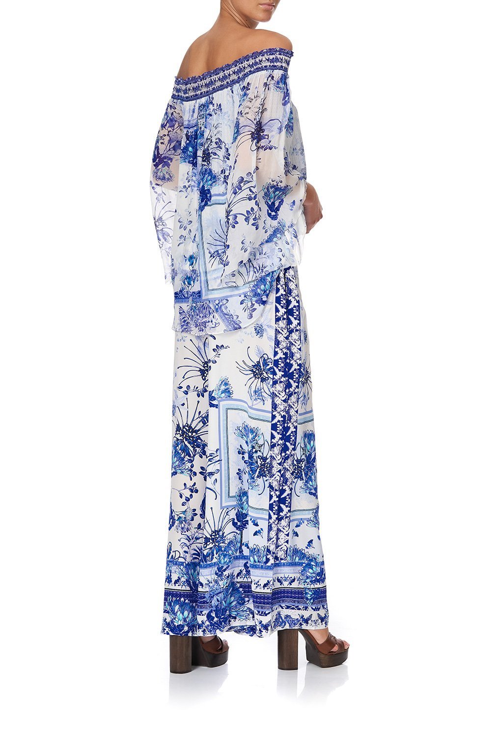 OFF SHOULDER SHIRRED BLOUSE CARDS FROM THE COAST