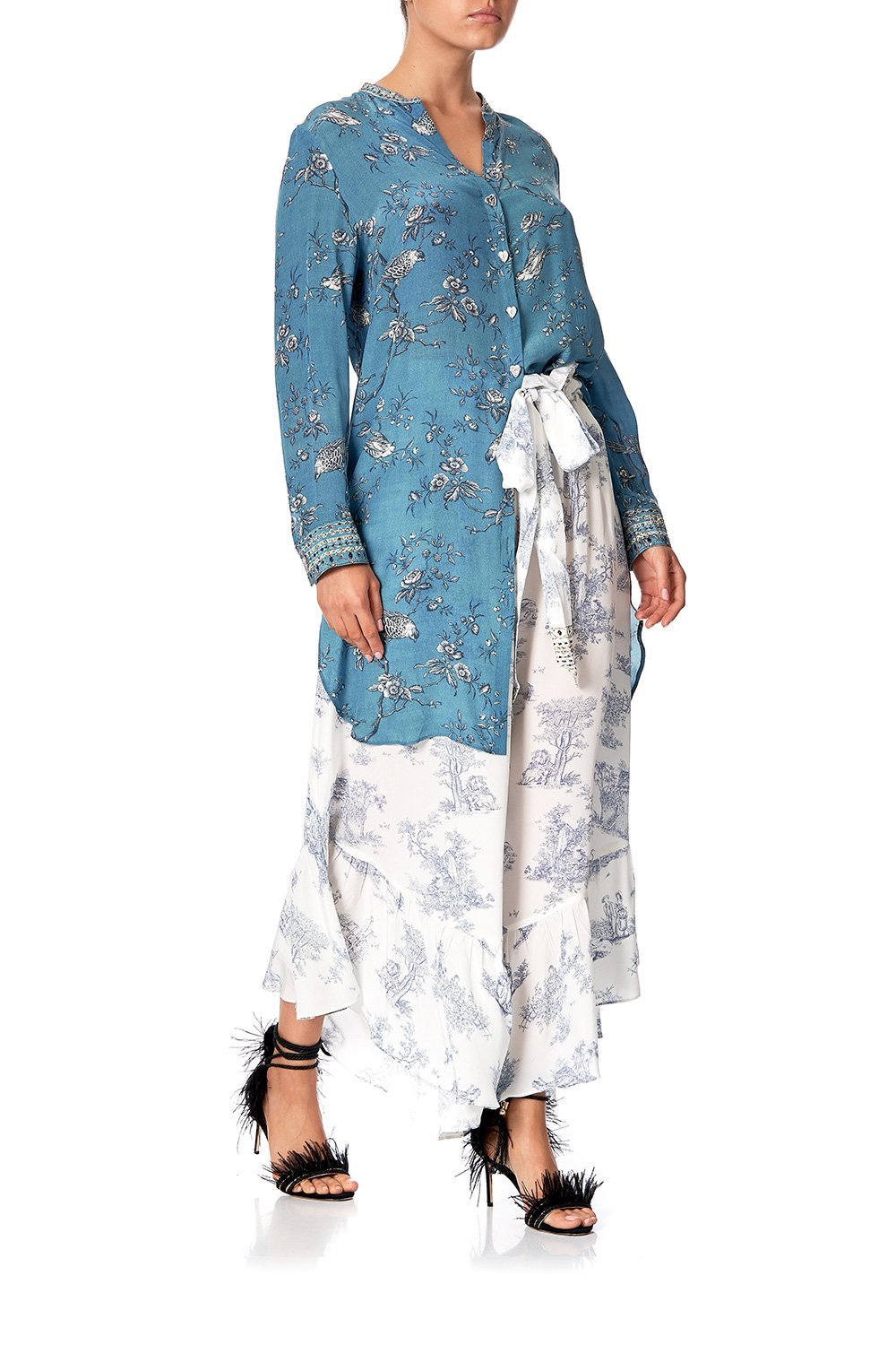 LONG LINE SHIRT WITH BUTTONS SOUTHERN BELLE