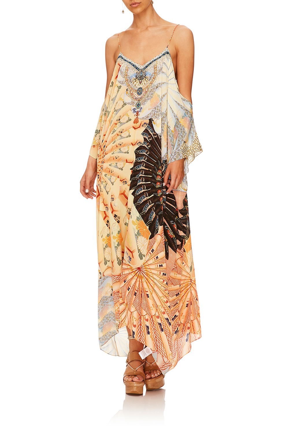 CAMILLA FOR THE FANS SHOESTRING STRAP KAFTAN