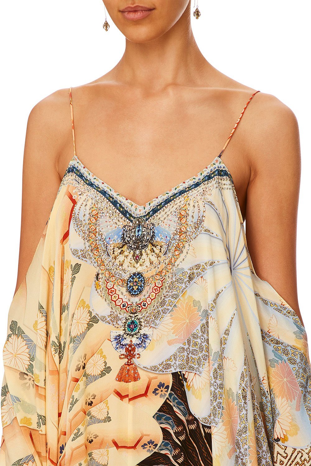 CAMILLA FOR THE FANS SHOESTRING STRAP KAFTAN