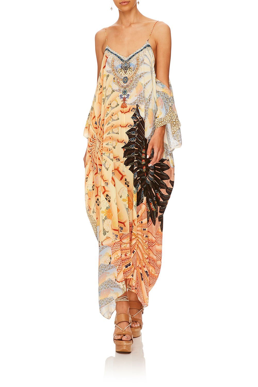 CAMILLA FOR THE FANS SHOESTRING STRAP KAFTAN