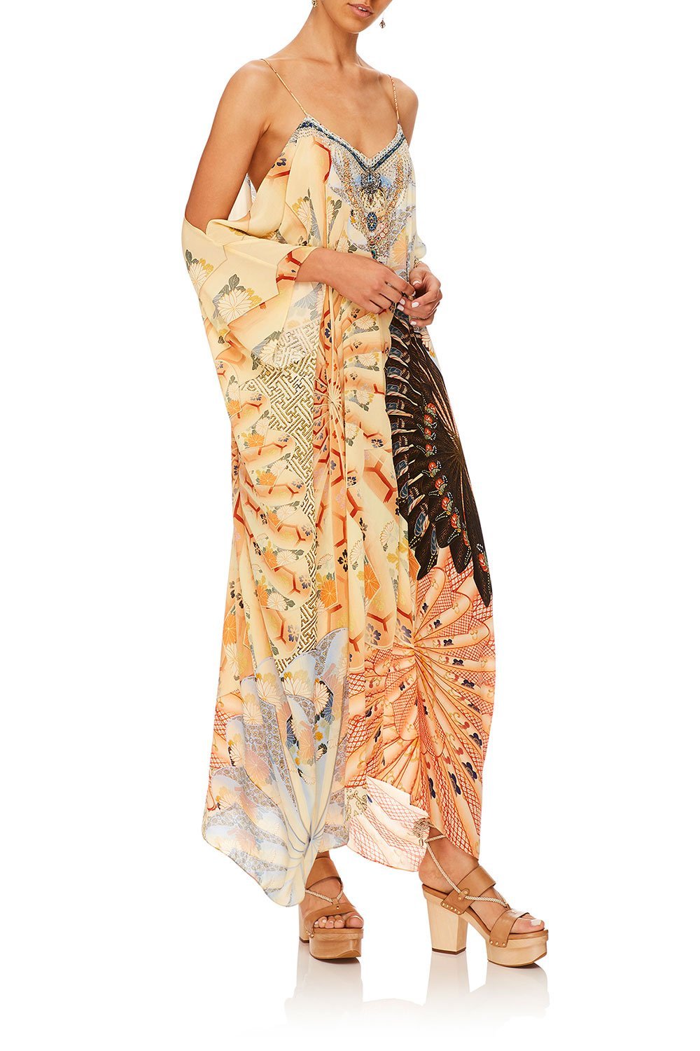 CAMILLA FOR THE FANS SHOESTRING STRAP KAFTAN