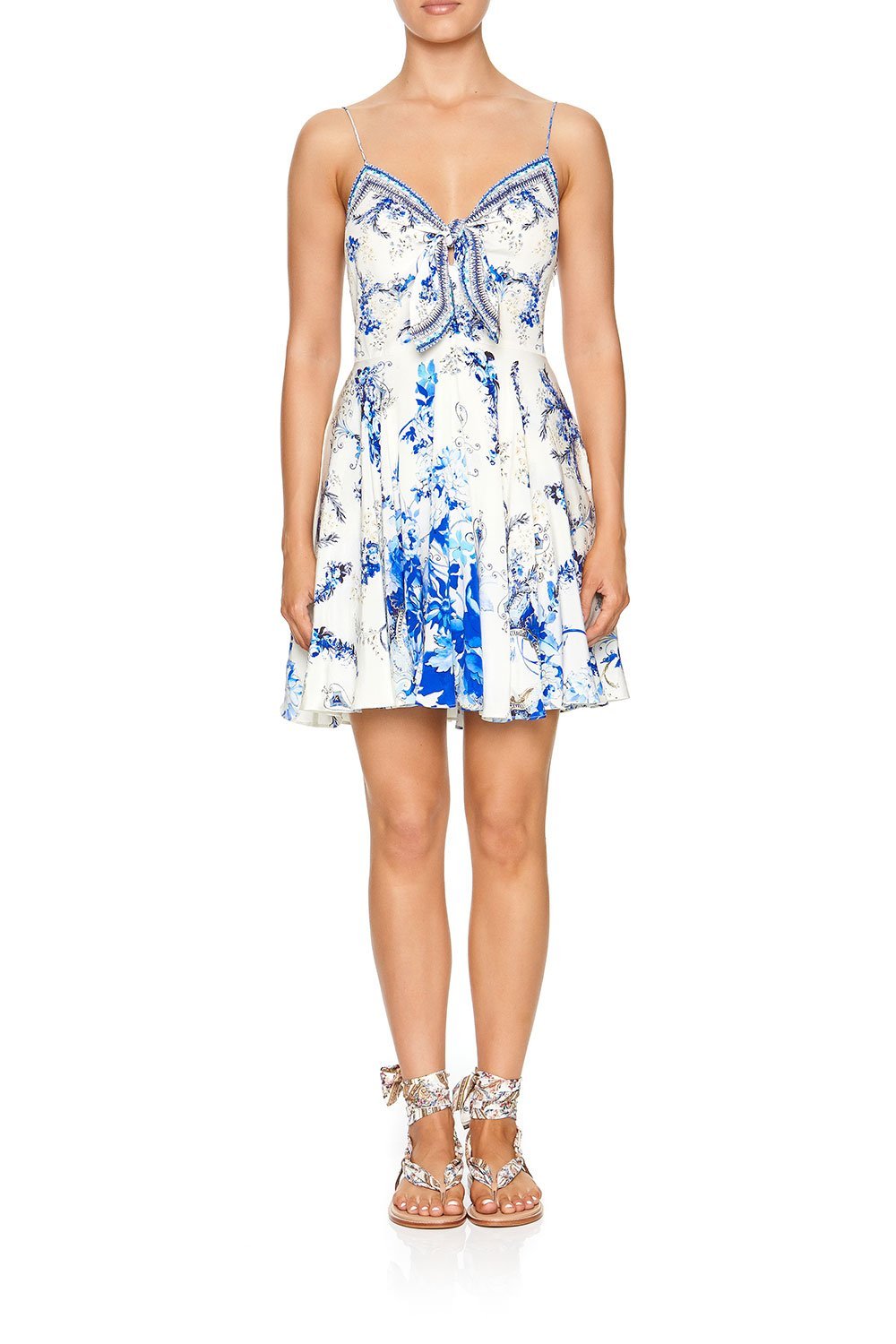 SHORT DRESS WITH TIE FRONT SAINT GERMAINE