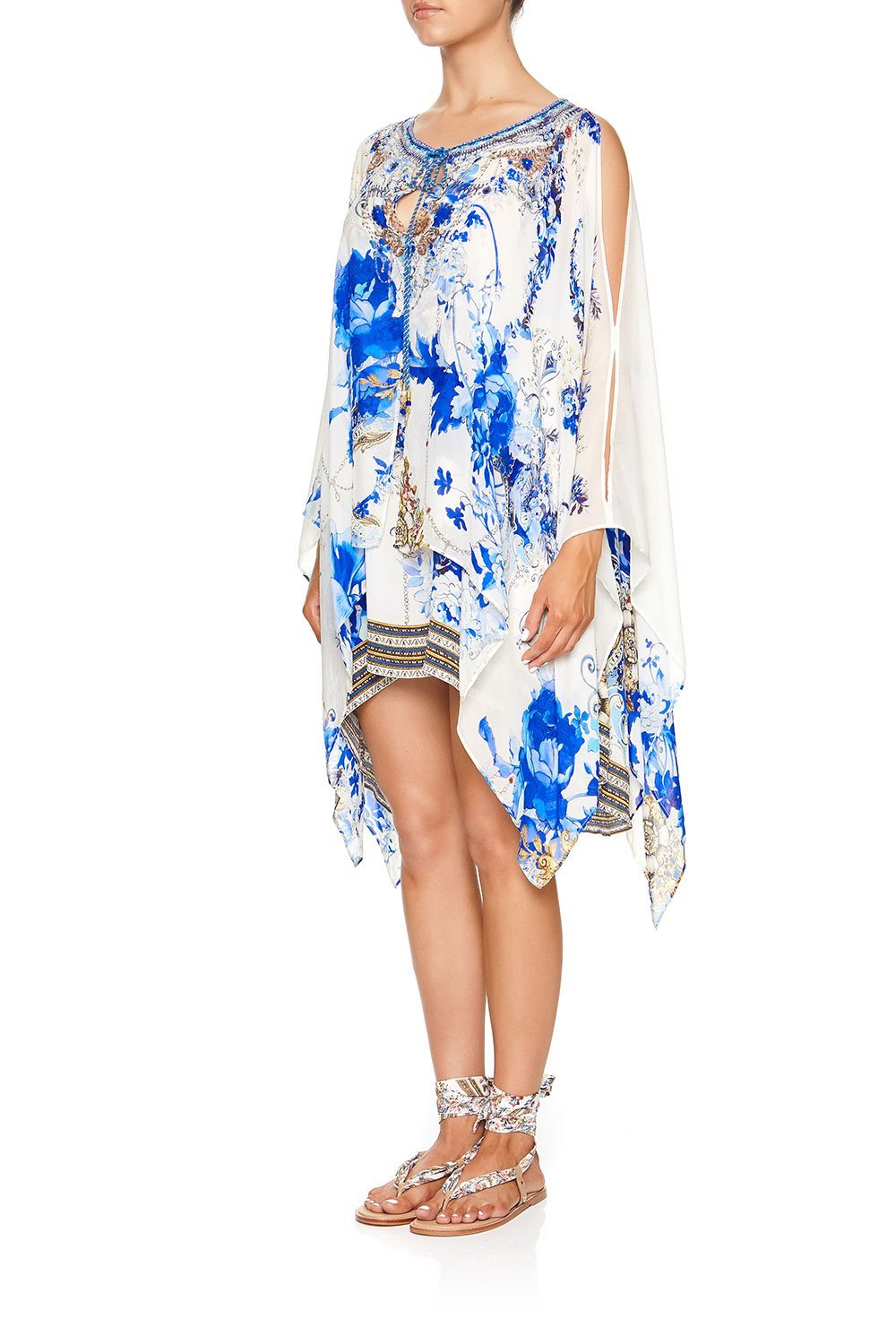 SHEER LAYERED DRESS WITH SPLIT SAINT GERMAINE