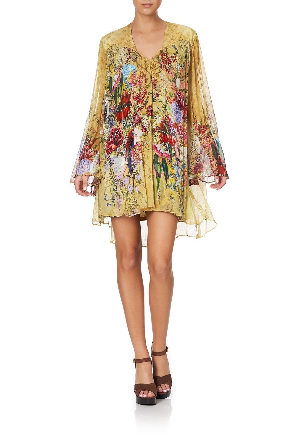 SHORT DRESS WITH YOKE AMONG THE GUMTREES