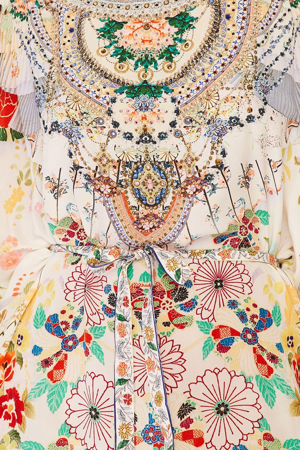 CAMILLA TIME AFTER TIME SHORT KAFTAN W SHEER SLEEVE