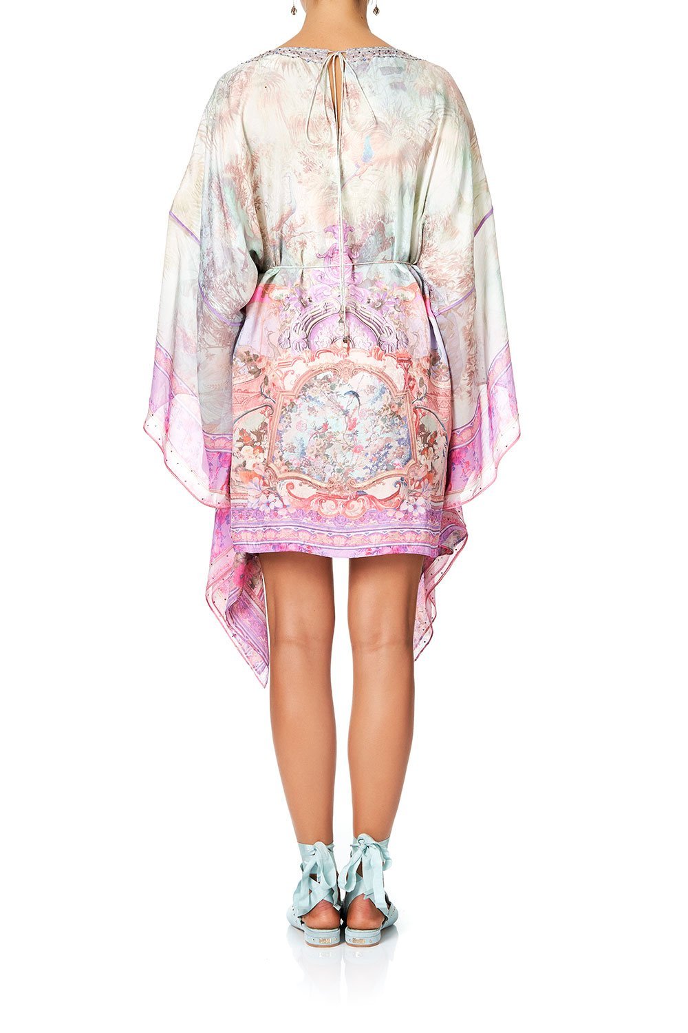 CAMILLA SHORT KAFTAN WITH SHEER SLEEVE ELECTRON LIBRE