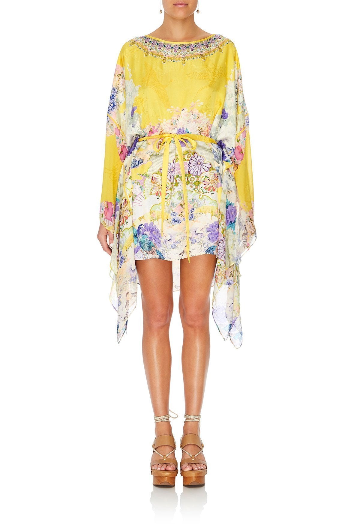 SHORT KAFTAN WITH SHEER SLEEVE MELLOW MUSE