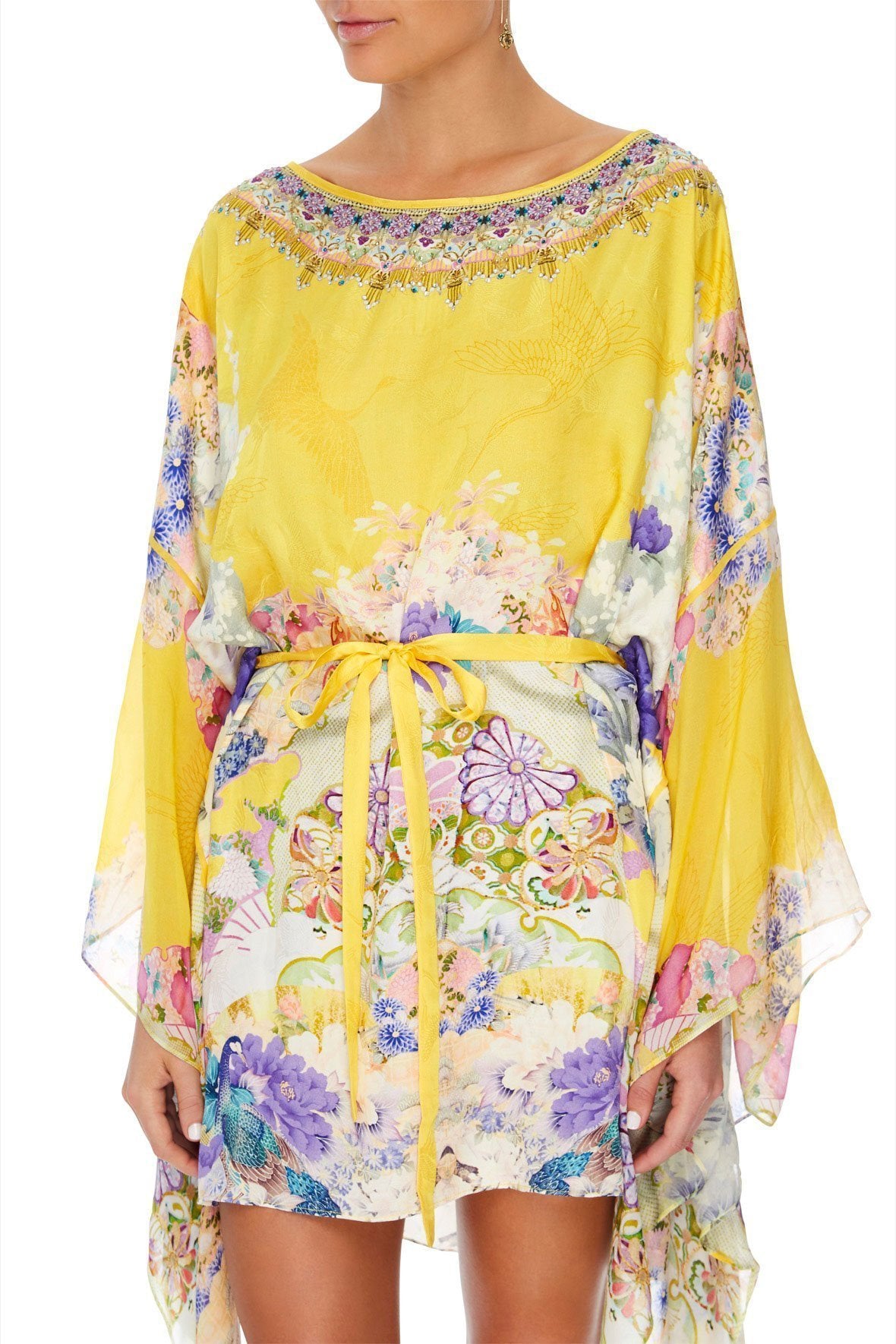 SHORT KAFTAN WITH SHEER SLEEVE MELLOW MUSE