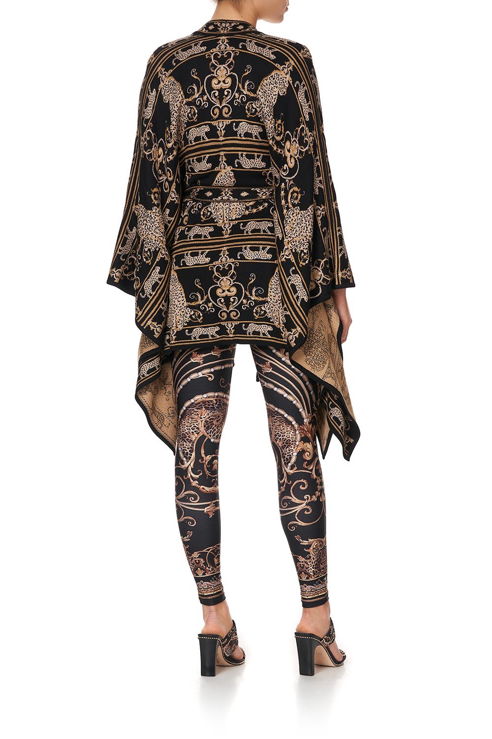 SHORT KNIT PONCHO WITH TIE STUDIO 54