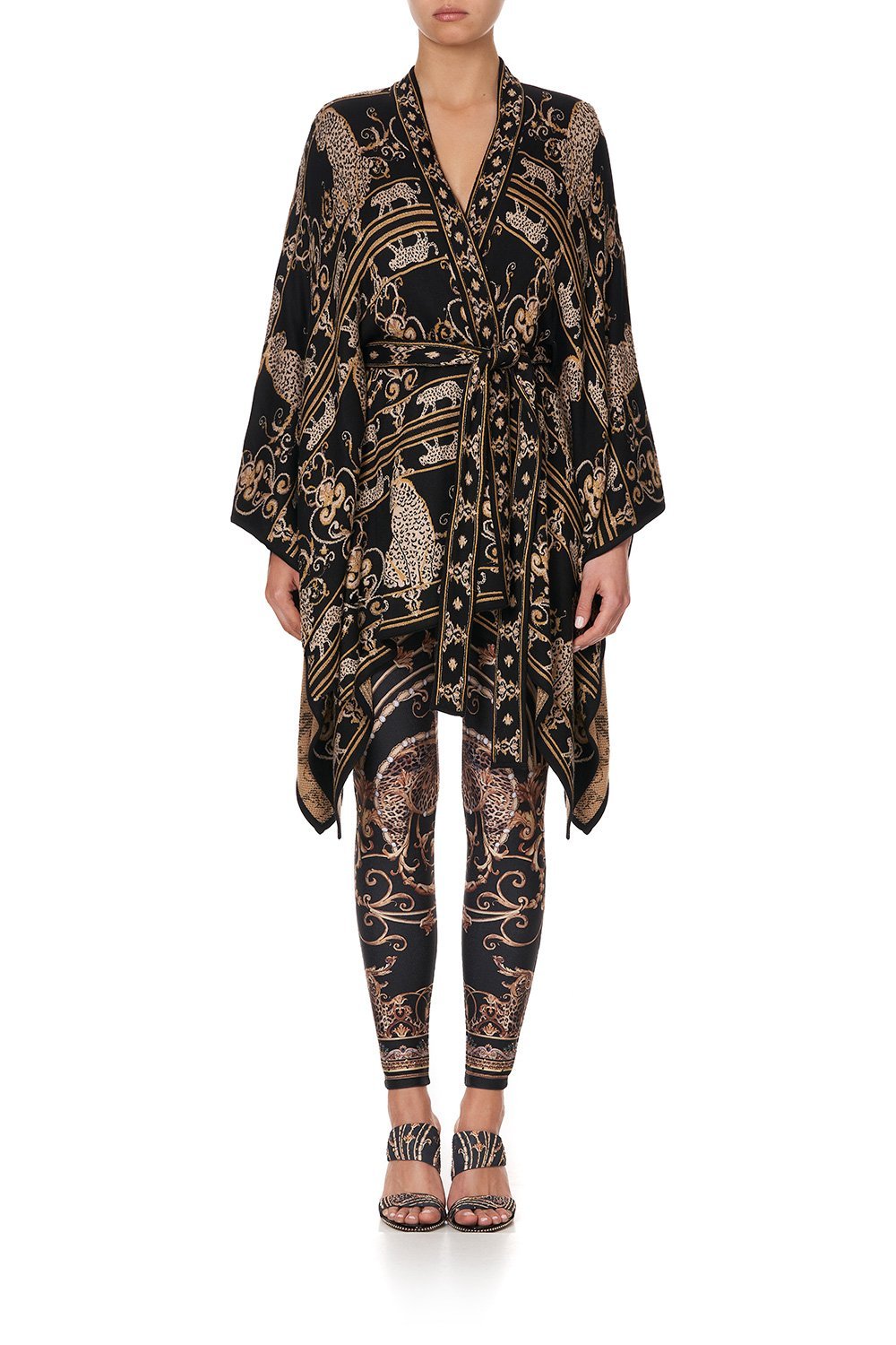 SHORT KNIT PONCHO WITH TIE STUDIO 54