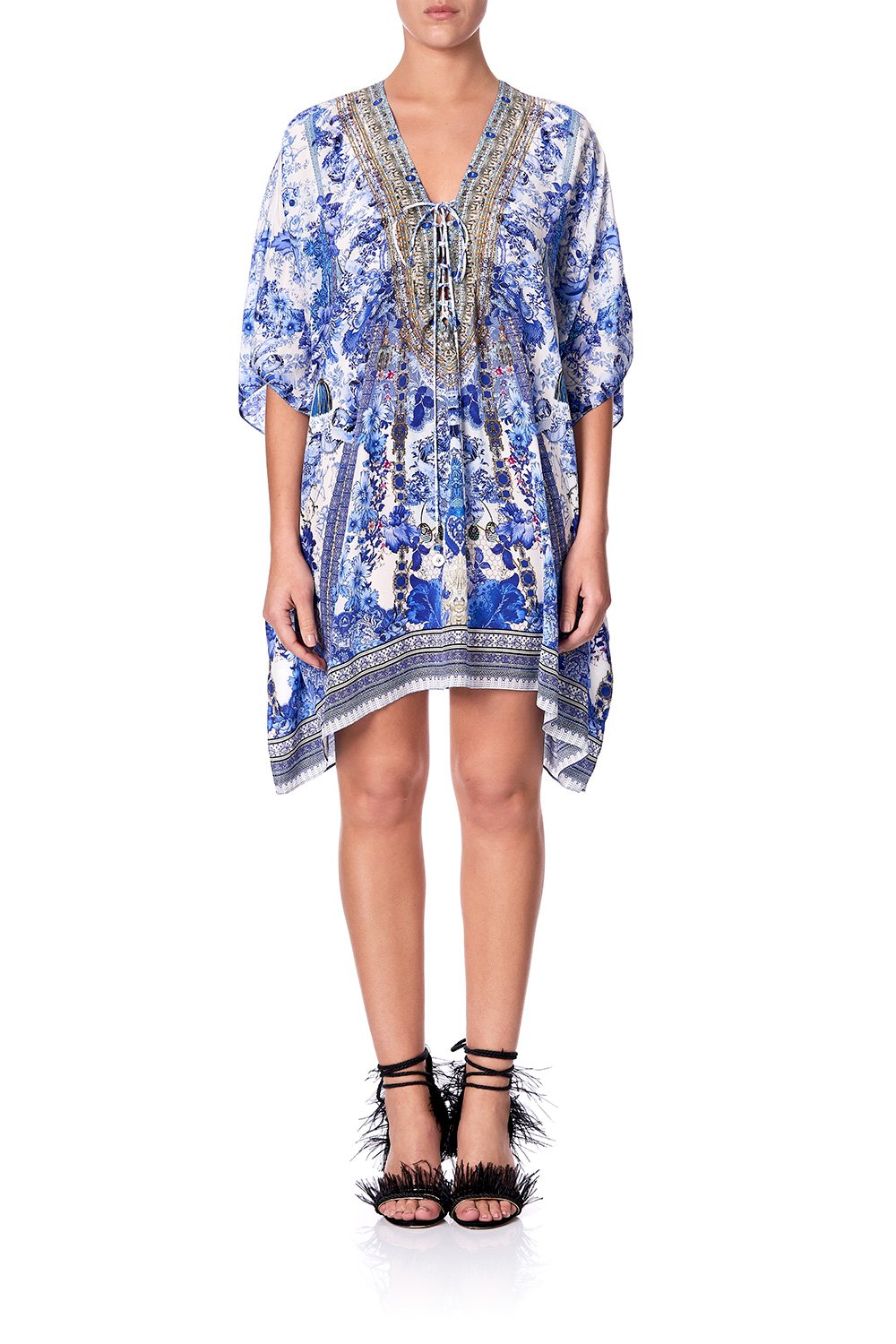 SHORT LACE UP KAFTAN PAINTED PROVINCIAL