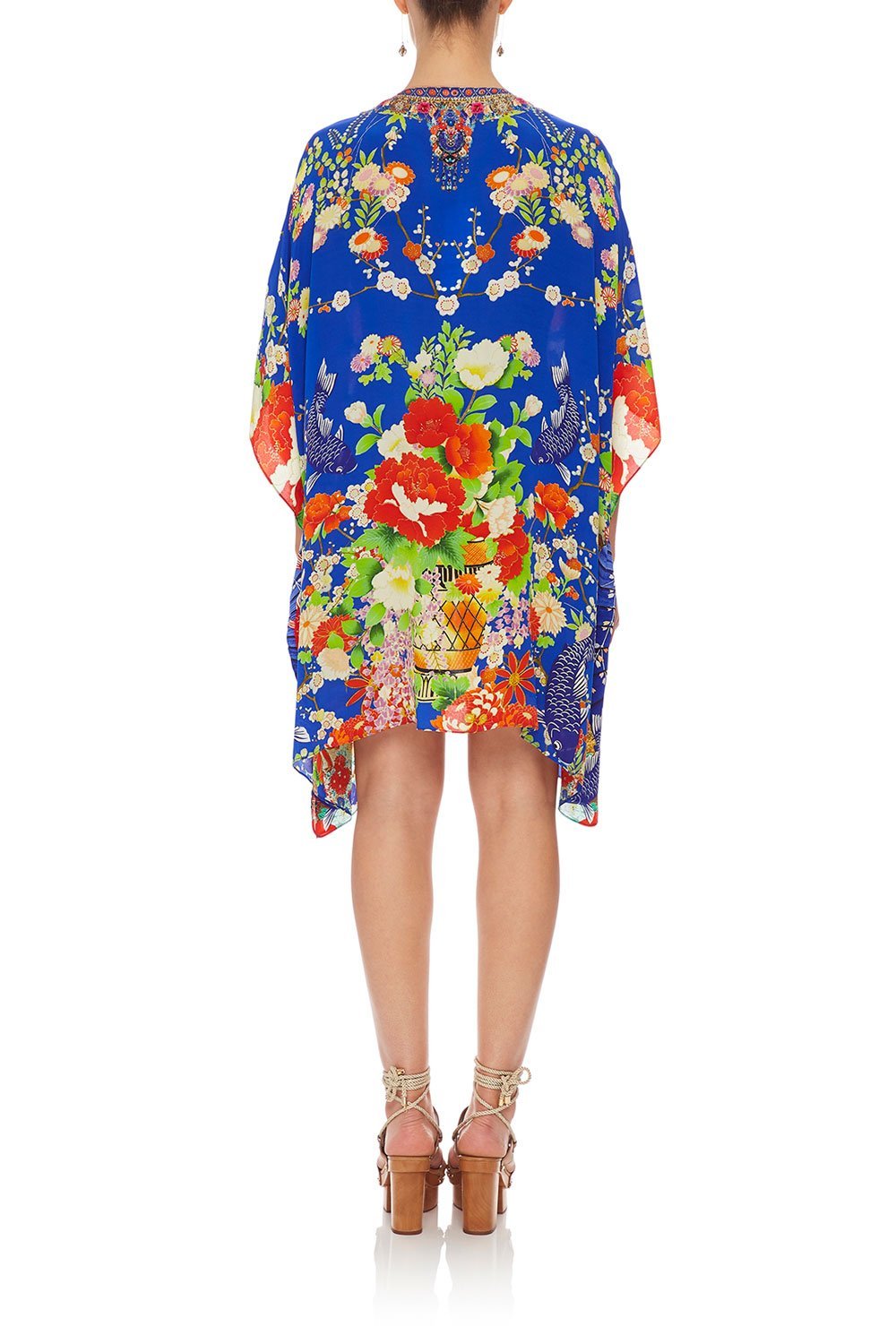 CAMILLA SHORT LACE UP KAFTAN PLAYING KOI