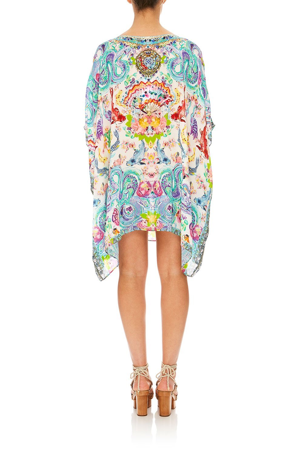 CAMILLA DRAGON DIVINITY SHORT ROUND NECK KAFTAN