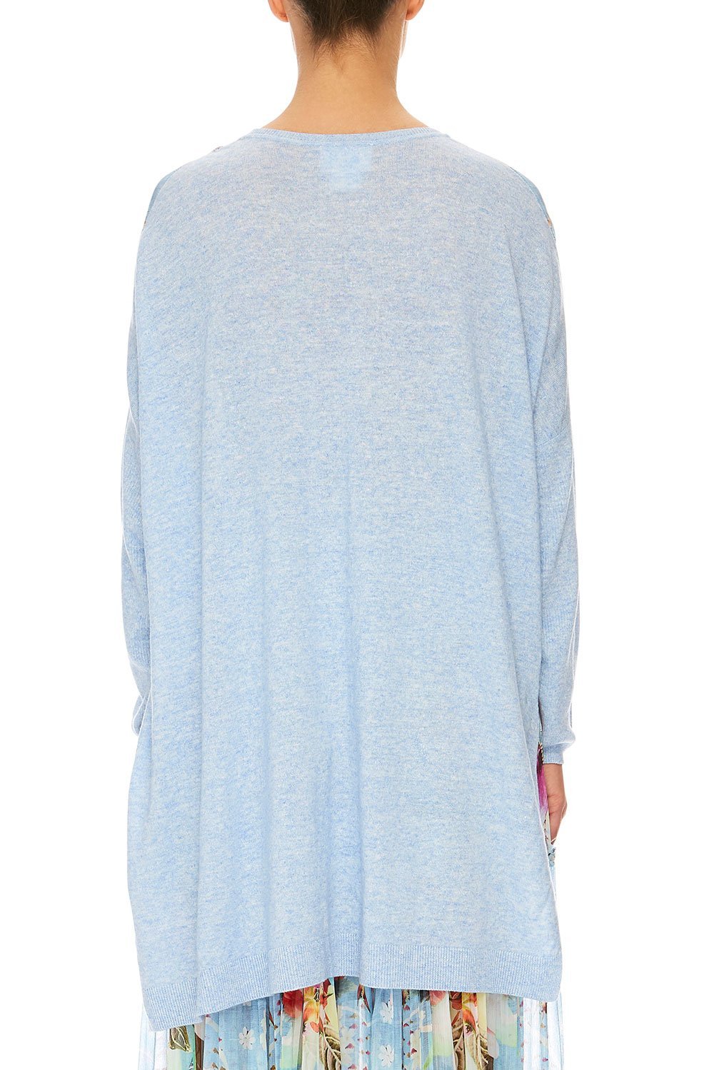 CAMILLA THE STILL ABYSS SILK FRONT BOXY KNIT