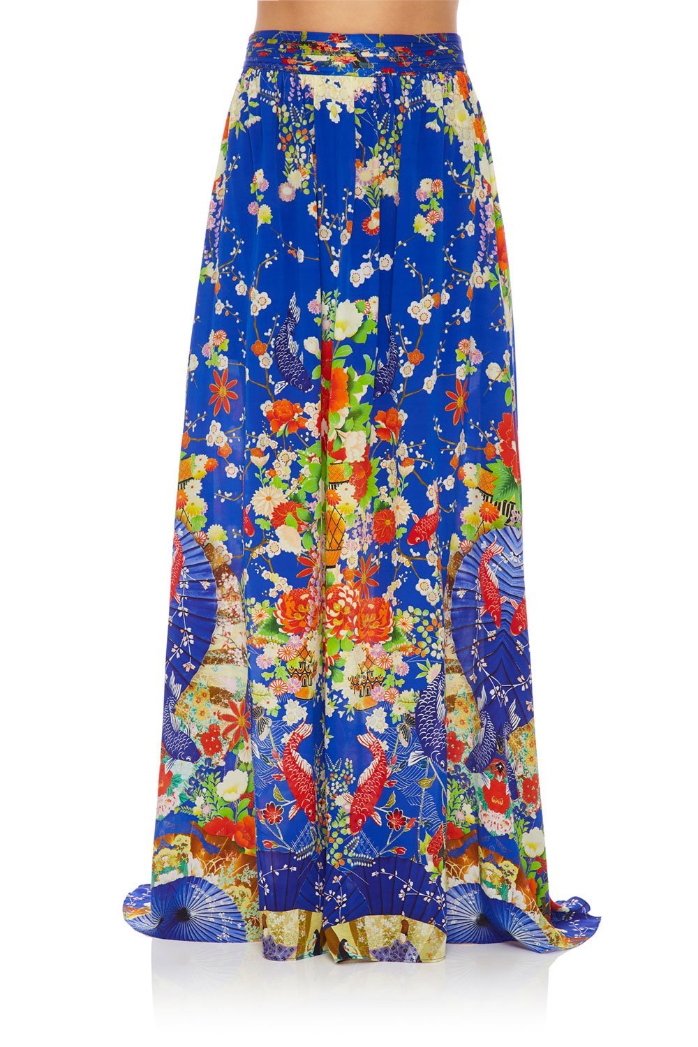 CAMILLA SKIRT W/ PINTUCK WAISTBAND PLAYING KOI