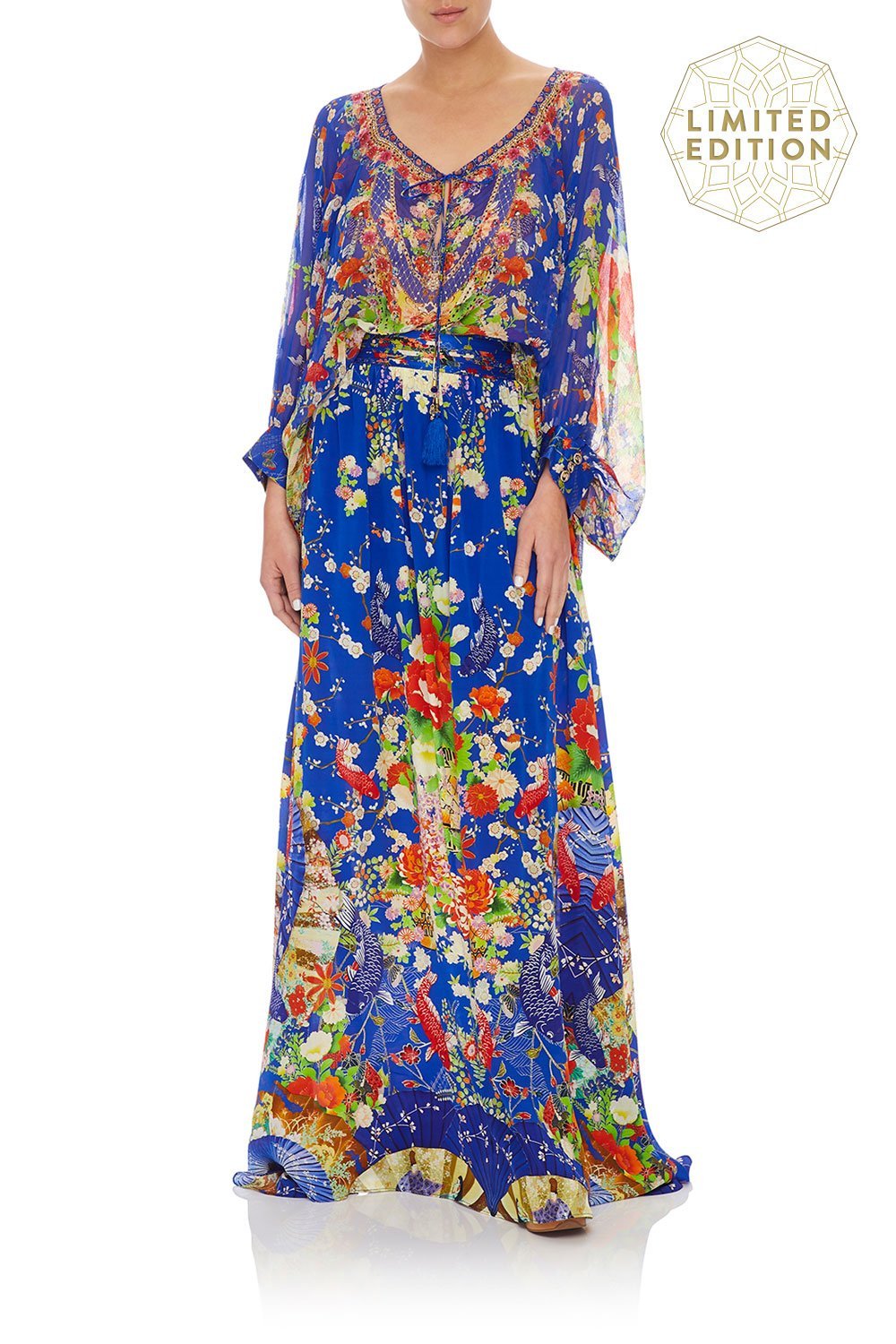 SKIRT WITH PINTUCK WAISTBAND PLAYING KOI