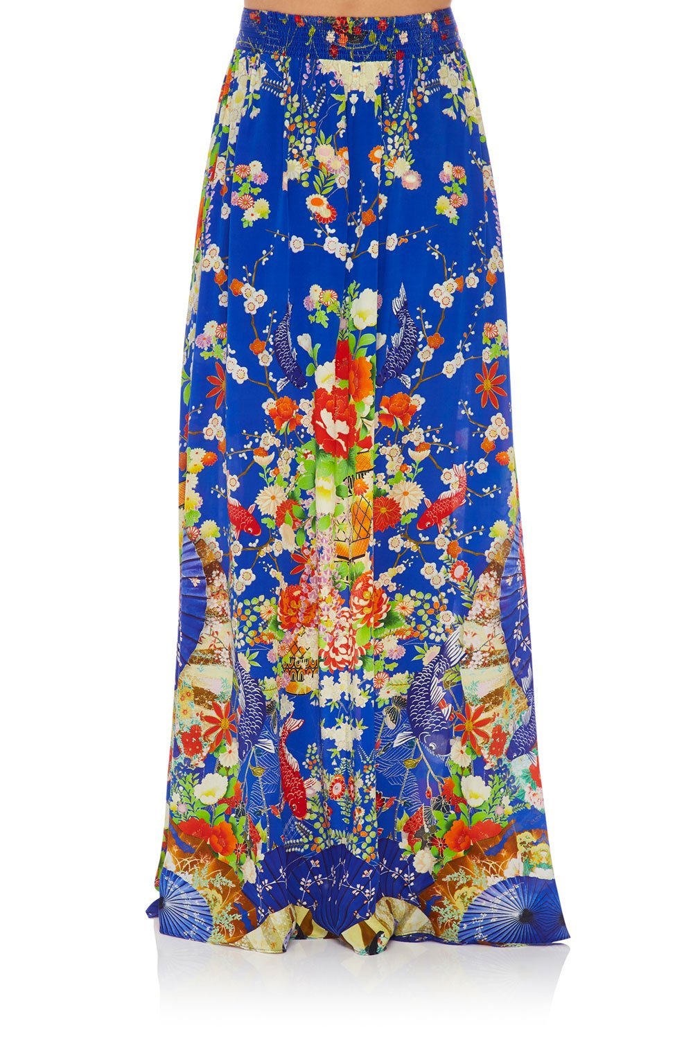 CAMILLA SKIRT W/ PINTUCK WAISTBAND PLAYING KOI