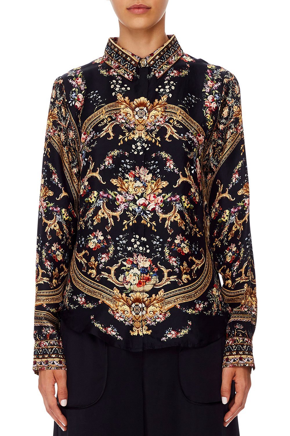 CAMILLA SLIM FIT LONG SLEEVE SHIRT FRIEND IN FLORA