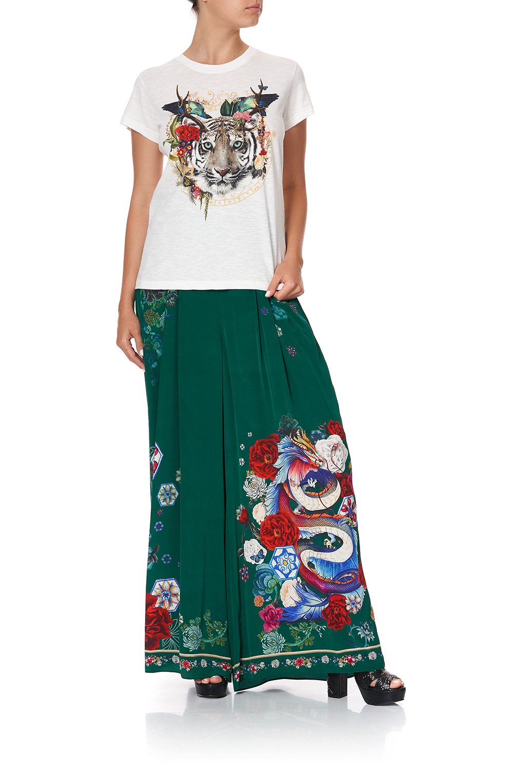 SLIM FIT ROUND NECK T-SHIRT EMERALD'S ORBIT