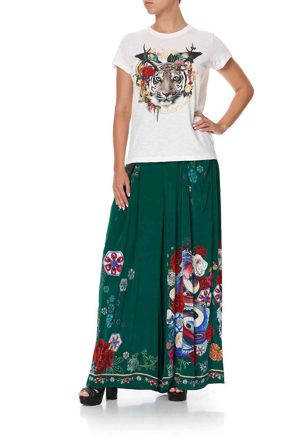 SLIM FIT ROUND NECK T-SHIRT EMERALD'S ORBIT