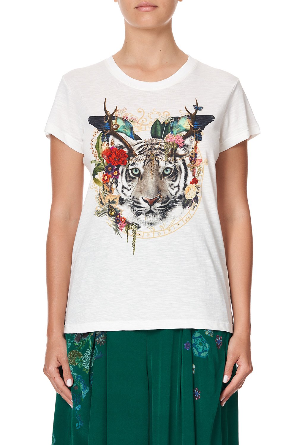 SLIM FIT ROUND NECK T-SHIRT EMERALD'S ORBIT