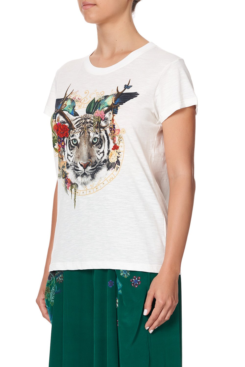 SLIM FIT ROUND NECK T-SHIRT EMERALD'S ORBIT