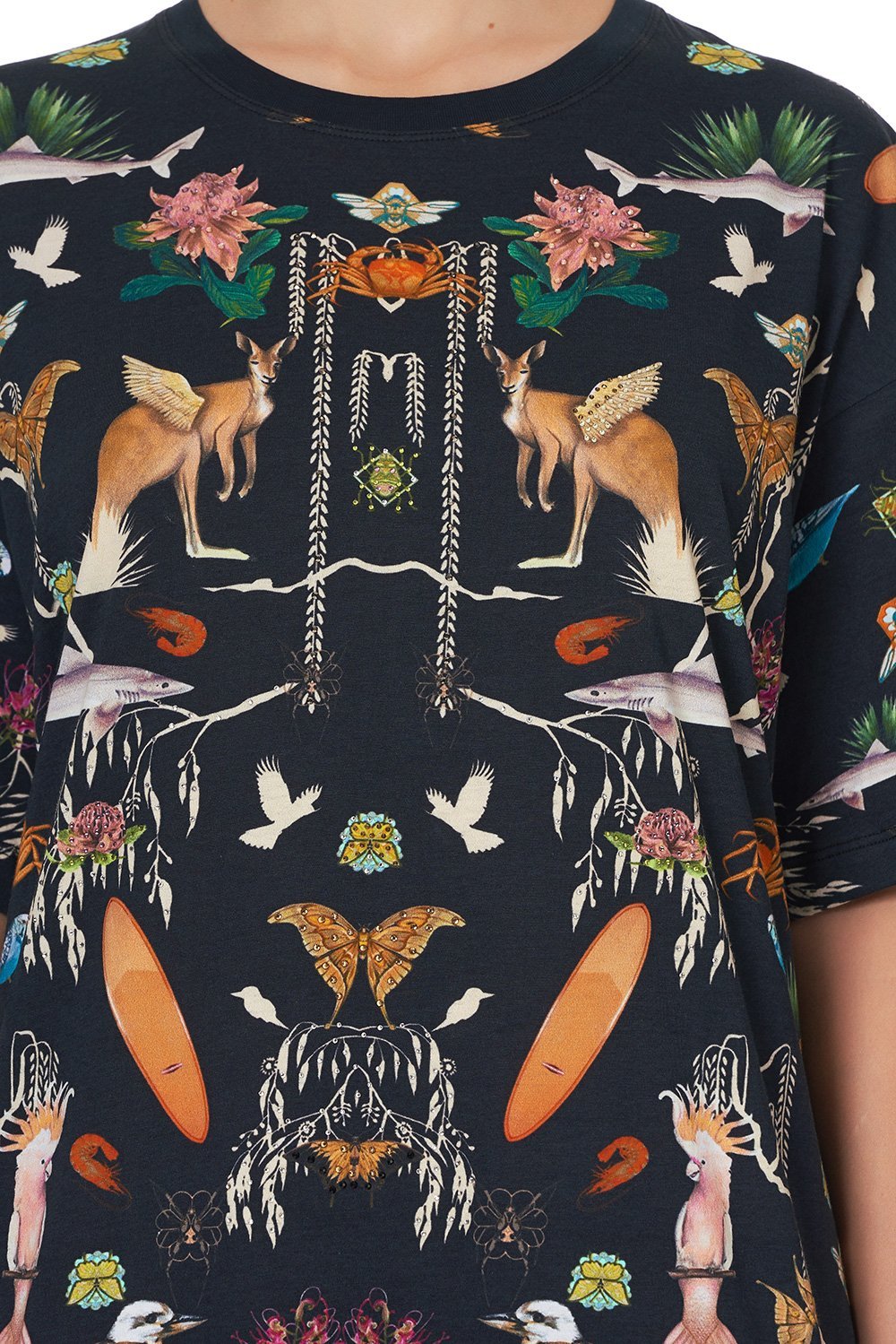 SLIM FIT ROUND NECK T-SHIRT FEUNA ELECTRO