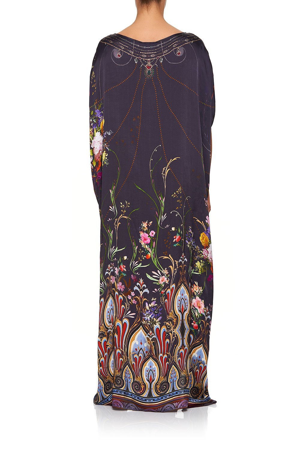 CAMILLA SLIM LINE ROUND NECK KAFTAN WILD FLOWER