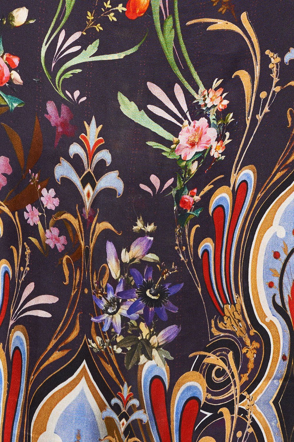 CAMILLA SLIM LINE ROUND NECK KAFTAN WILD FLOWER