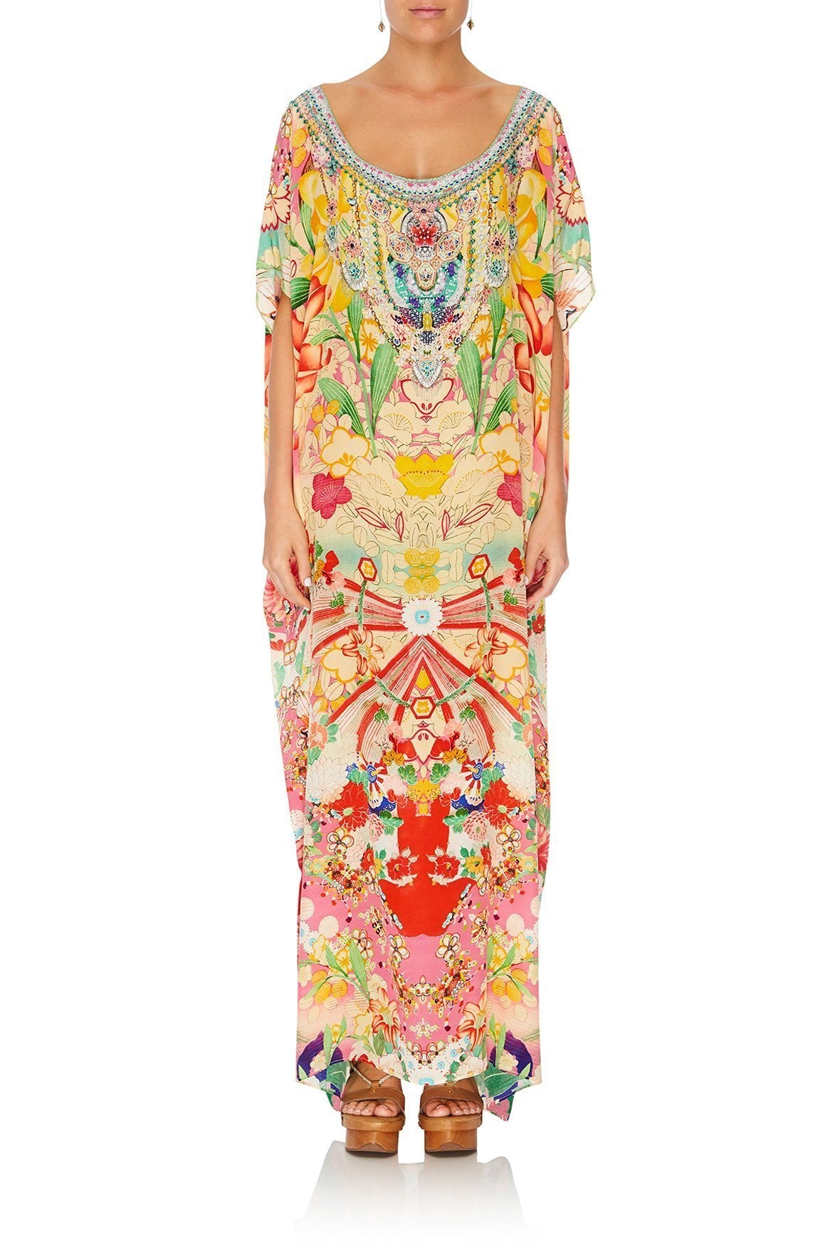 SLIM ROUND NECK KAFTAN KIMONO KISSES