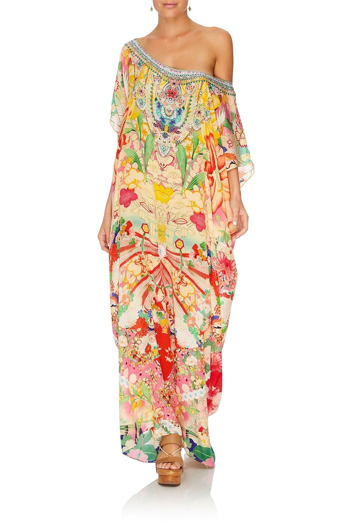 SLIM ROUND NECK KAFTAN KIMONO KISSES
