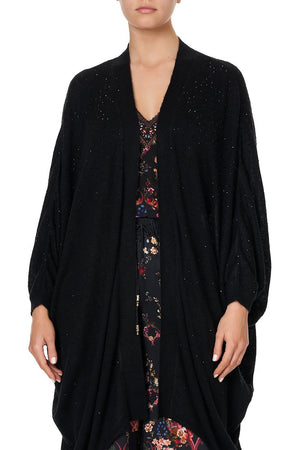 SOFT KNIT PONCHO WITH CRYSTALS A GIRL LIKE YOU