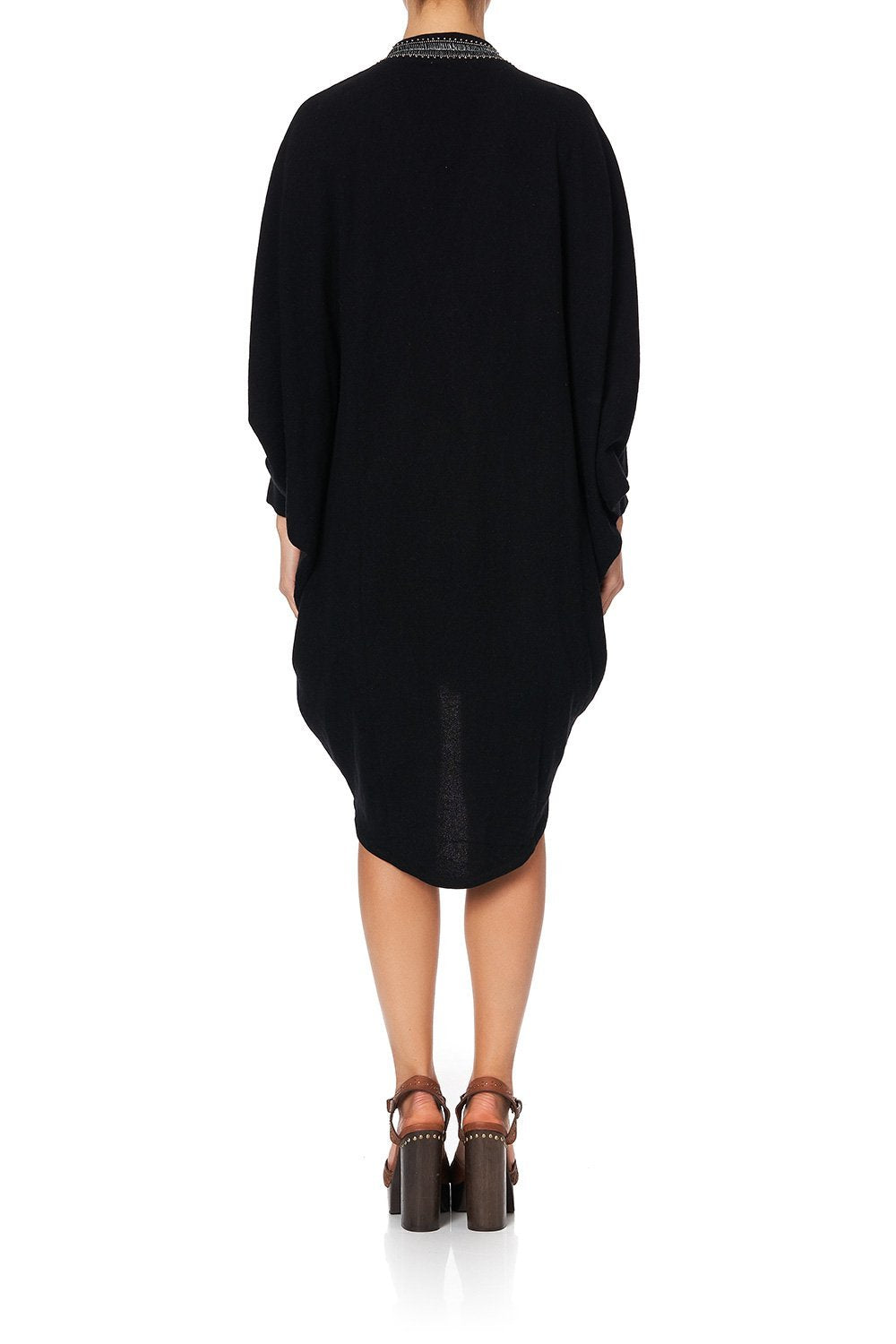 SOFT KNIT PONCHO WITH EMBROIDERY MINA MINA